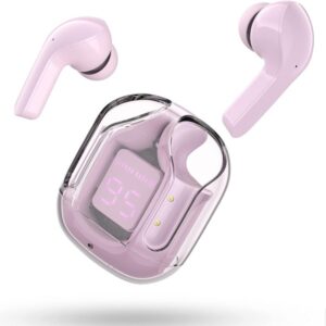 Air 31 TWS Original Transparent Bluetooth Earbuds 5.3v – Pink (Big Packing)