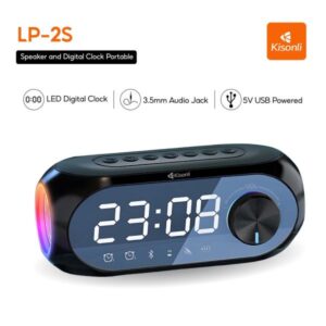 Kisonli LP-2S RGB Bluetooth Speaker Alarm Clock with TF Card Support – Bluetooth 5.0