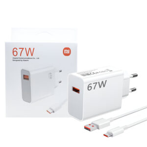 Xiaomi 67W EU Plug QC3.0 Fast Charger with USB Type-C Cable – Original Quick Charge Wall Adapter