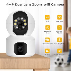 SPEED-X N9-2 HD Smart 4MP WiFi Camera – Dual Lens, Auto Tracking, Two-Way Audio & IR Night Vision