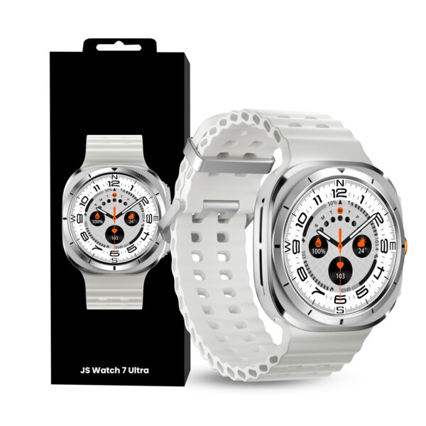 JS Watch7 Ultra 1.43" AMOLED Display Waterproof IP68 Smart Watch With FitCloudPro App – White