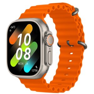 HK8 Pro Max Smart Watch Ultra 49mm (2.12" AMOLED Screen) Series 8 NFC Wireless Charging With Wearfit Pro App – Orange