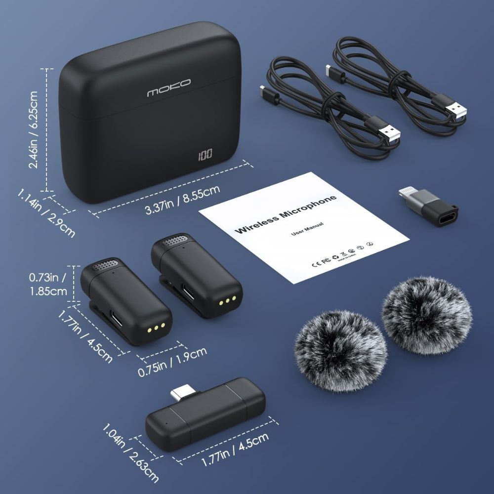 K13 Type-C ANC Dual Wireless Lavalier Microphone | Noise Cancellation Mic for Vlogging, Interviews & Recording - Image 3