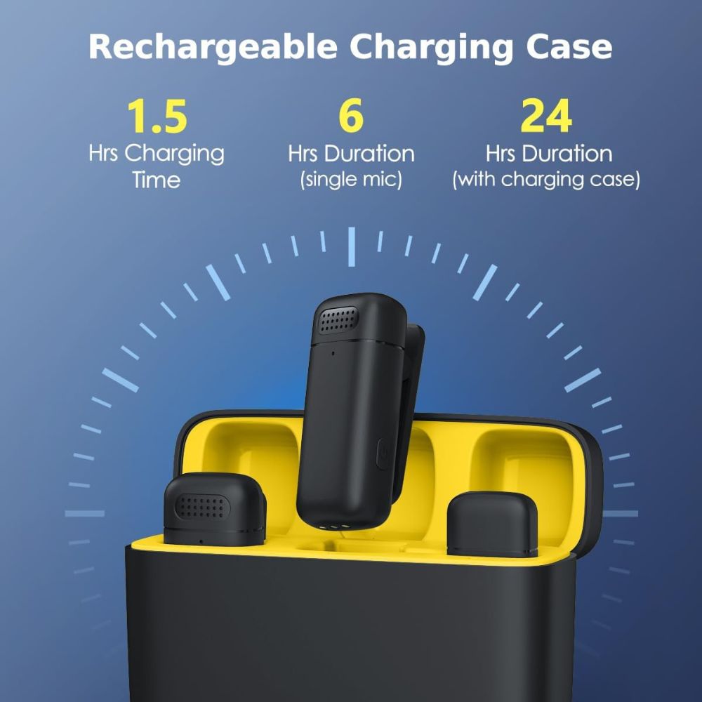 K13 Type-C ANC Dual Wireless Lavalier Microphone | Noise Cancellation Mic for Vlogging, Interviews & Recording