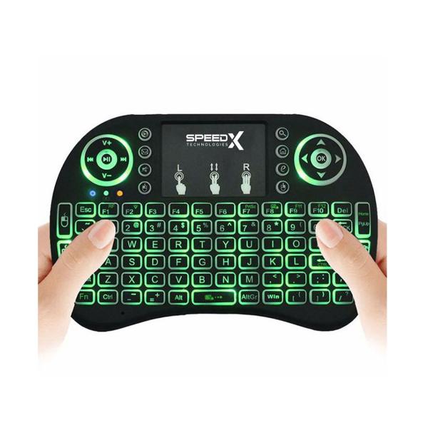 Speedx RF-500 Mini Touchpad Wireless Keyboard & Mouse – With Backlight, Compact and Portable