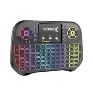 Speedx I10 Mini Wireless & Bluetooth Touchpad – 7-Color Backlit, 2.4GHz Compact Keyboard