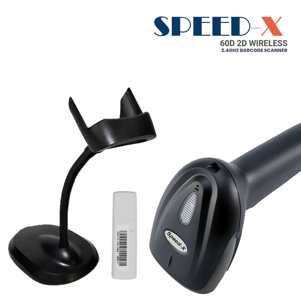 Powerful Speed-x 60d Wireless Barcode Scanner 2D 2.4GHz With Stand - Image 3