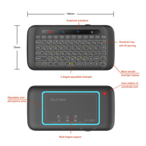 H20 Universal Mini Backlight Touchpad Wireless Keyboard – Air Mouse Controller, Compact and Portable