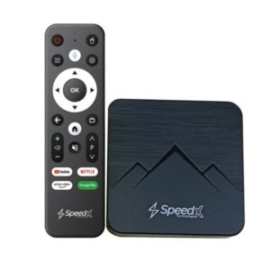 Speedx W30 Plus Zeon 4K Smart TV Box – Quad-Core ARM Cortex A53, Android 14.0, Dual WiFi, 4GB RAM + 64GB Storage, Air Mouse with Voice Control
