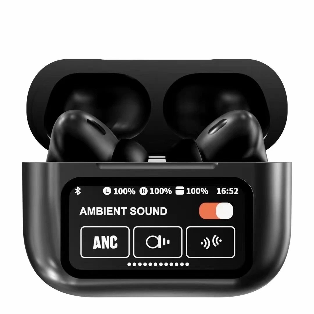 A9 Pro ANC ENC Wireless Earbuds BT 5.4 β Zhongkelqnxun Touch Control Black & White - Image 4