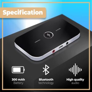 Speedx Wireless 2-in-1 B6 Audio Receiver and Transmitter Bluetooth Adapter for Home and Car Audio