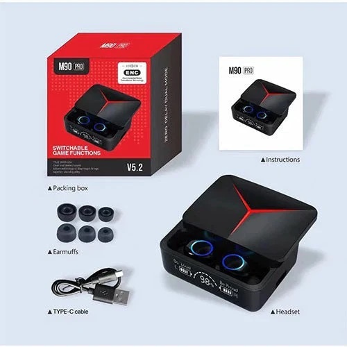 M90 Pro Earbuds TWS Bluetooth 5.2 LED Display 9D HiFi Wireless Headset π§
