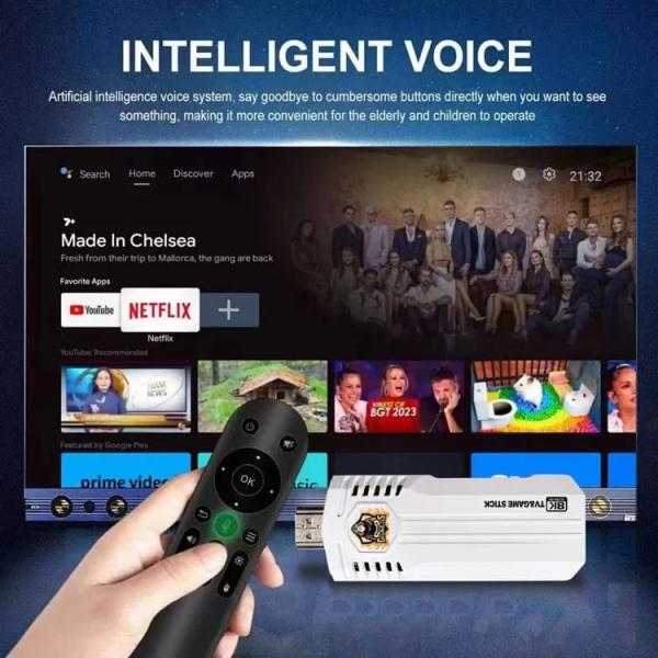 K8 Pro game stick 8K HD TV android 12.1 with wireless controllers 40000 games